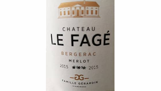 AOC Bergerac rouge du Domaine « Chateau Fagé »